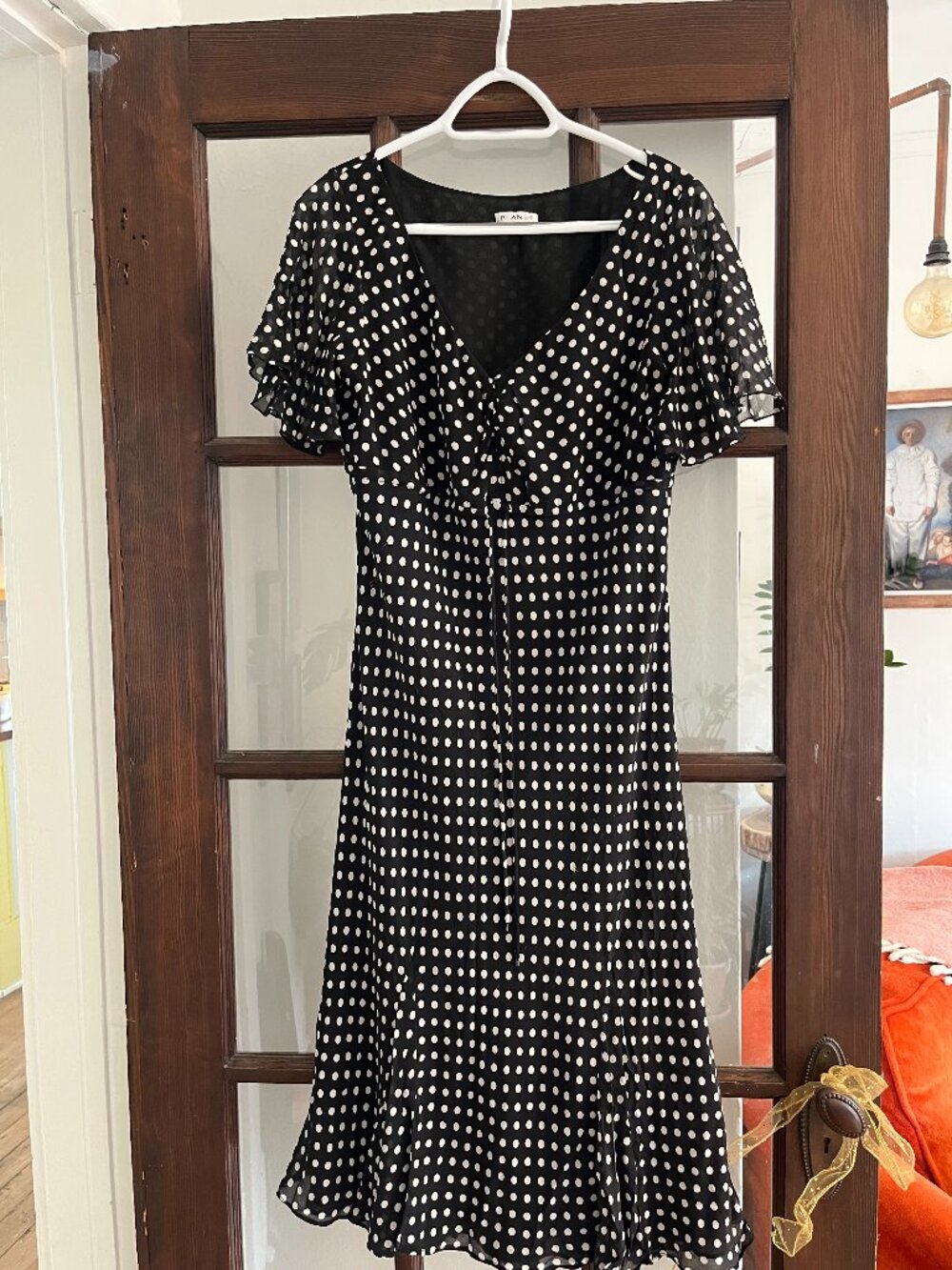 Polka dot bias cut dress